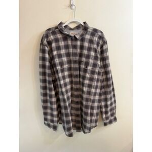 Filson Twin Lakes Sport Shirt XXXL Gray Brown Plaid LS Vented Hiking Camping